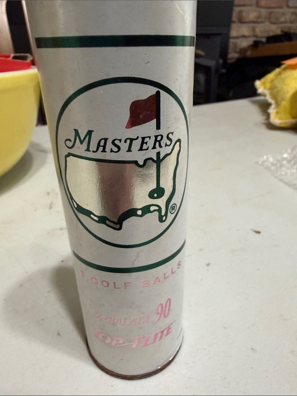 Vintage Masters Golf Balls in Metal Canister. Never Opened. 3 Balls